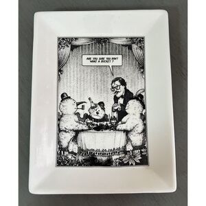 Bob Johnson 2005 Wine Talk Wine Cartoons, 5604 Snowman Small Platter -‎ In Box